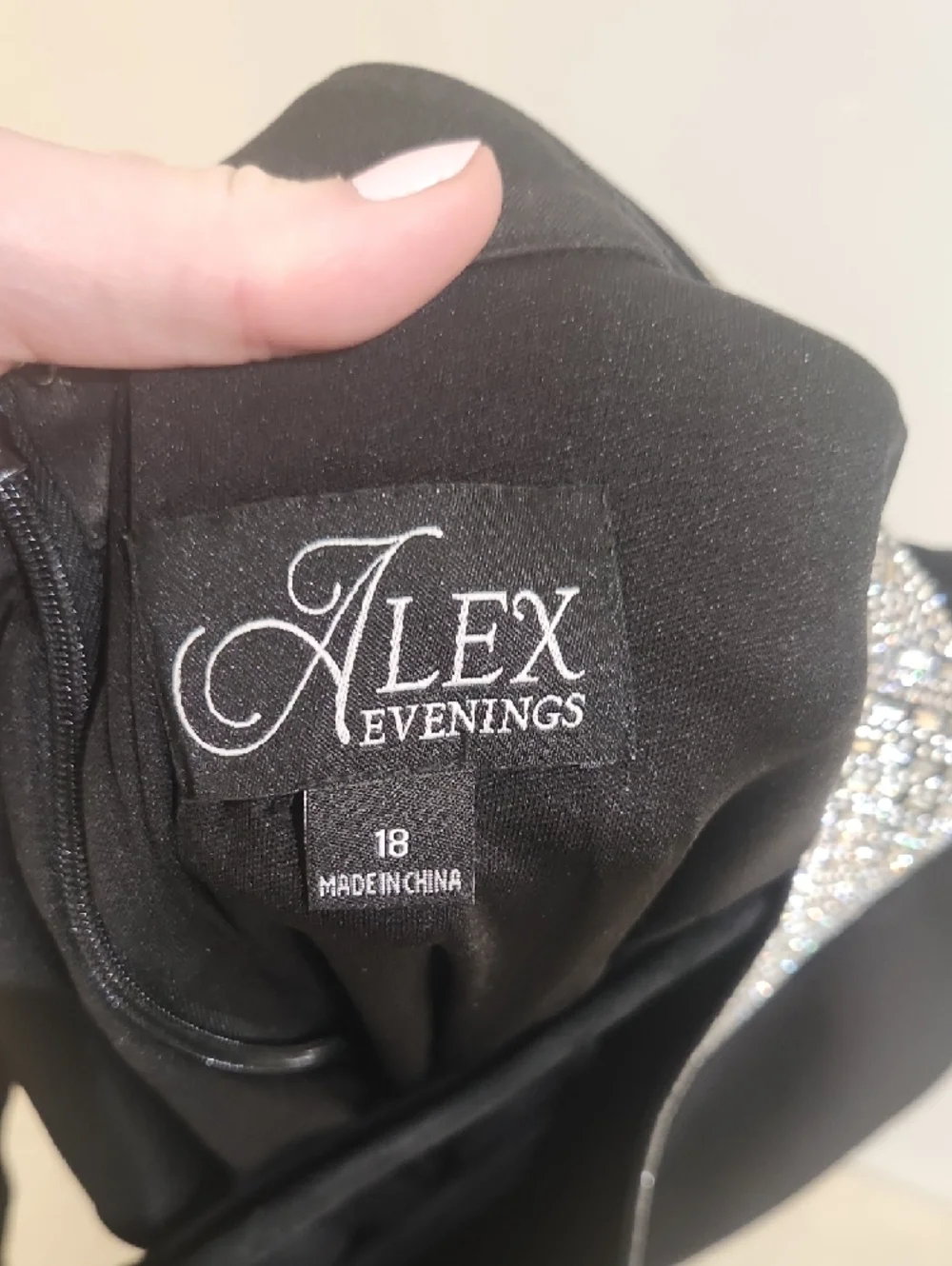 Alex Evenings Black Maxi Dress with Beaded Collar - Picture 2 of 12